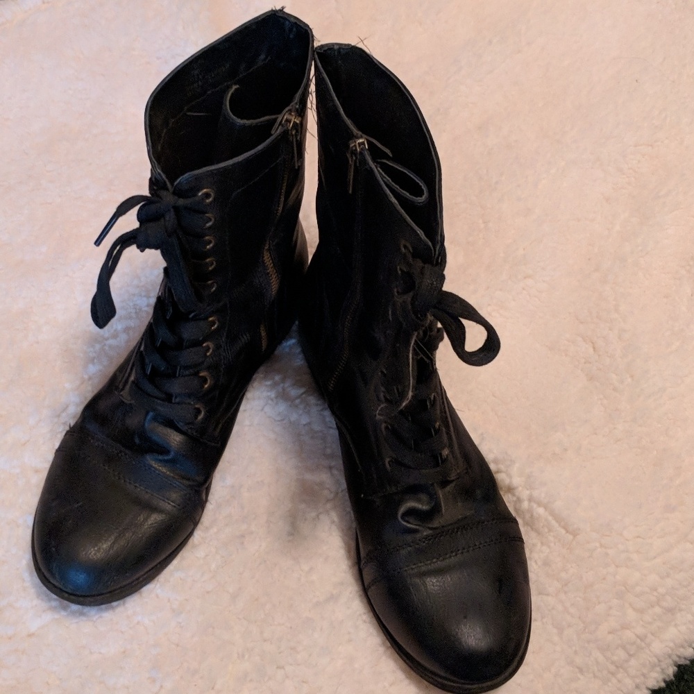 Black LaceUp Boots
